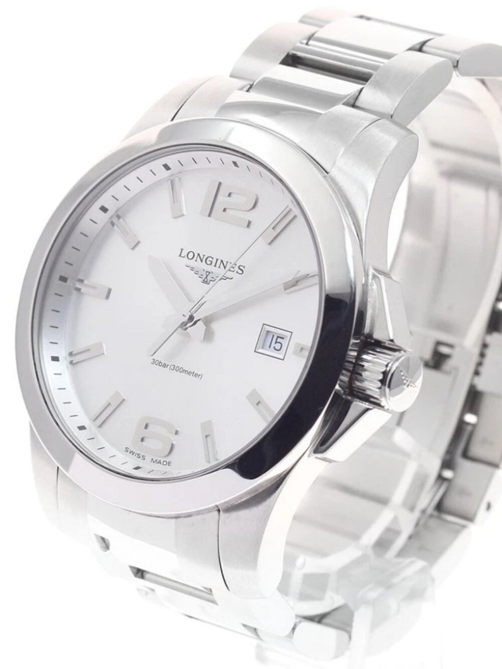 LONGINES Conquest L3.759.4 Date Silver Dial Quartz Men's Watch_951171